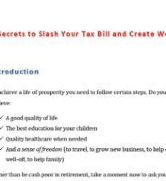 Tax Savings report writing
