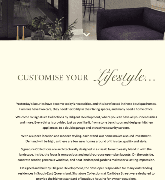 portfolio property copywriting